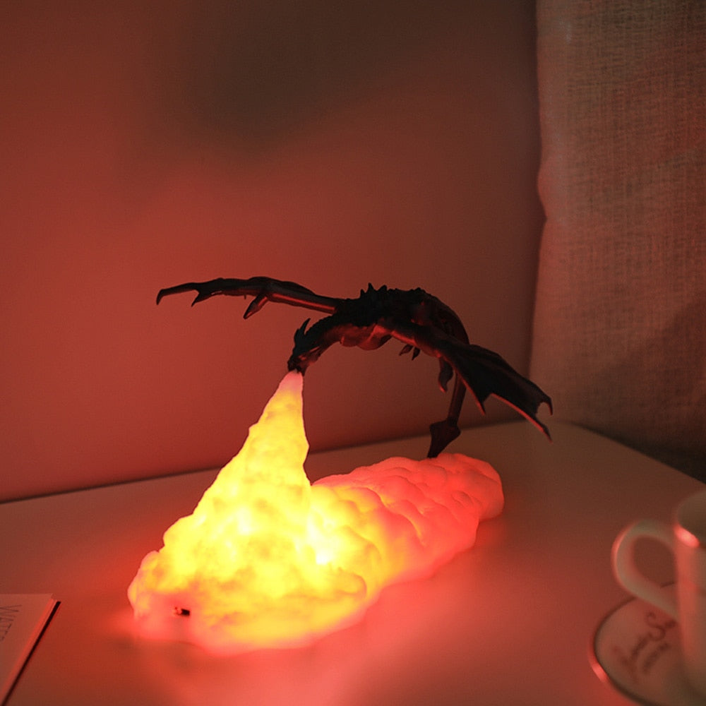 Bluetooth-Enabled Dragon-Shaped Lamp - PyroGlow Design