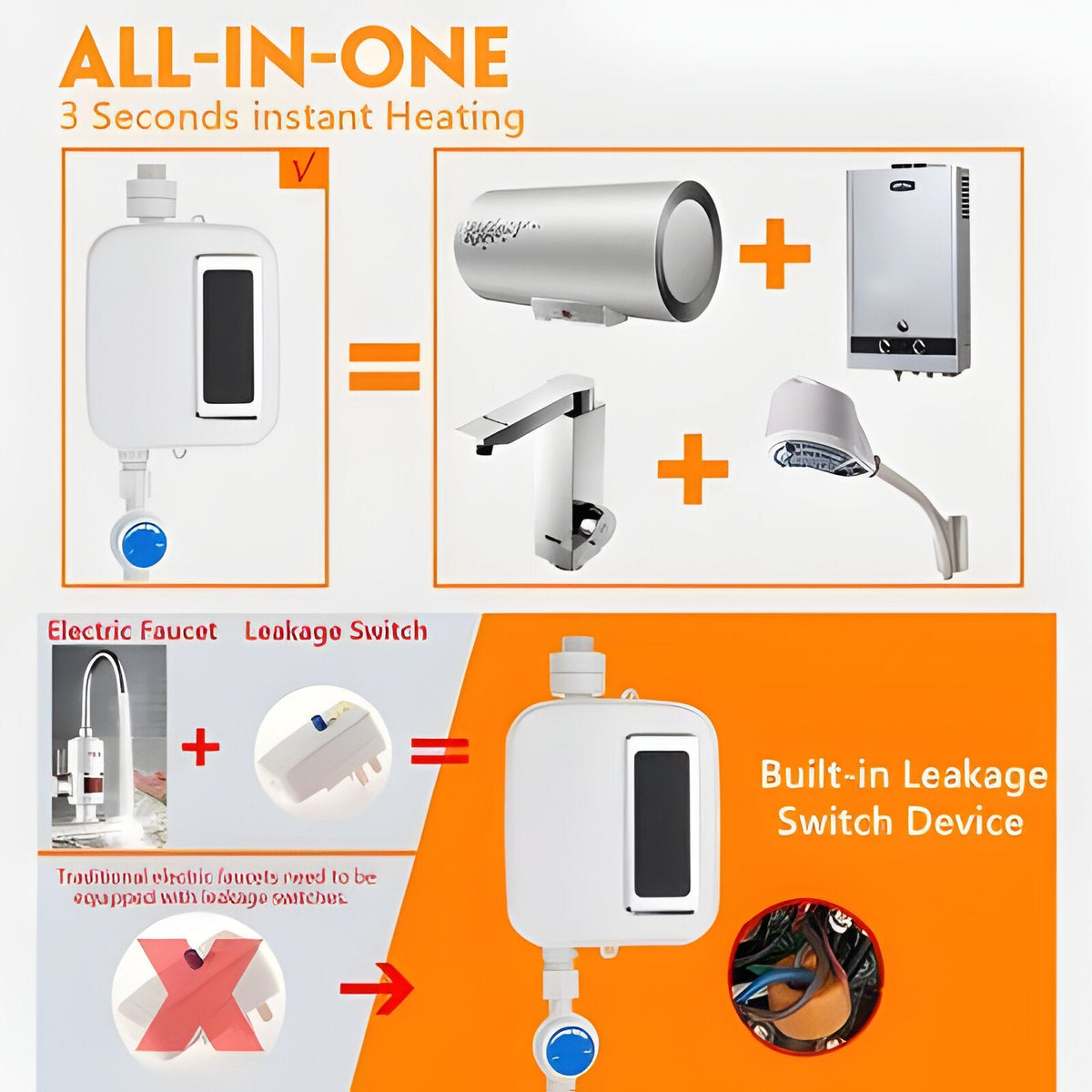 Compact Instant Hot Water Heater | 3500W Electric Model