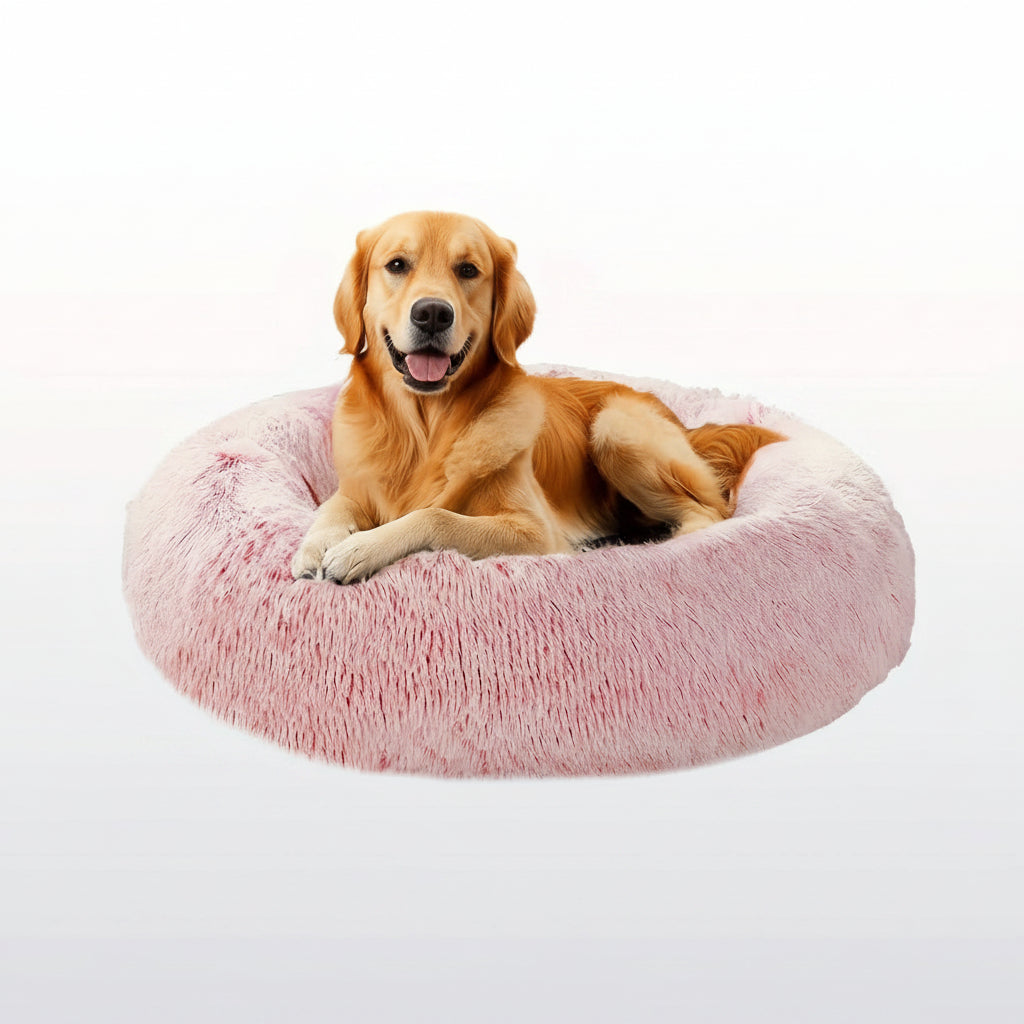 CozyCloud - Plush Round Pet Bed for Large Dogs & Cats, Stress Relief