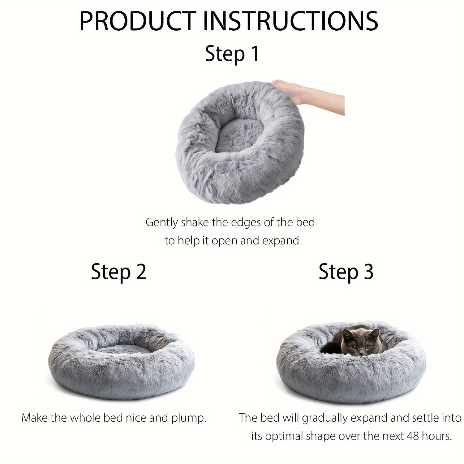 CozyCloud - Plush Round Pet Bed for Large Dogs & Cats, Stress Relief
