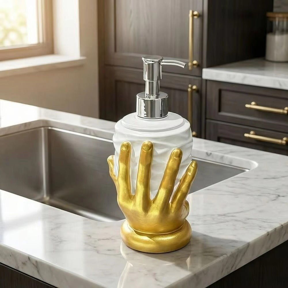 Artisan Hand Design Liquid Soap Dispenser in Luxe Gold