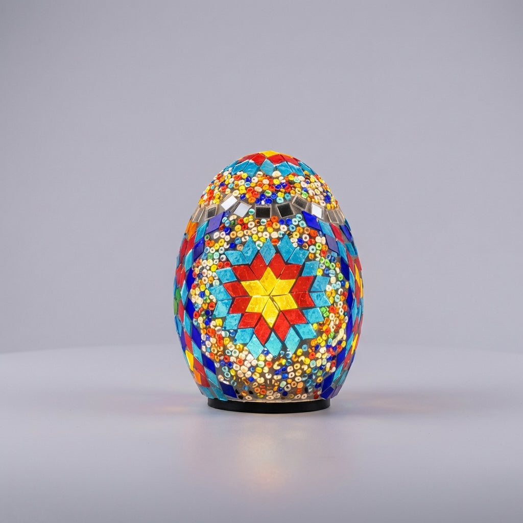 Mosaic Egg Lamp - Handcrafted Decorative Lighting Piece