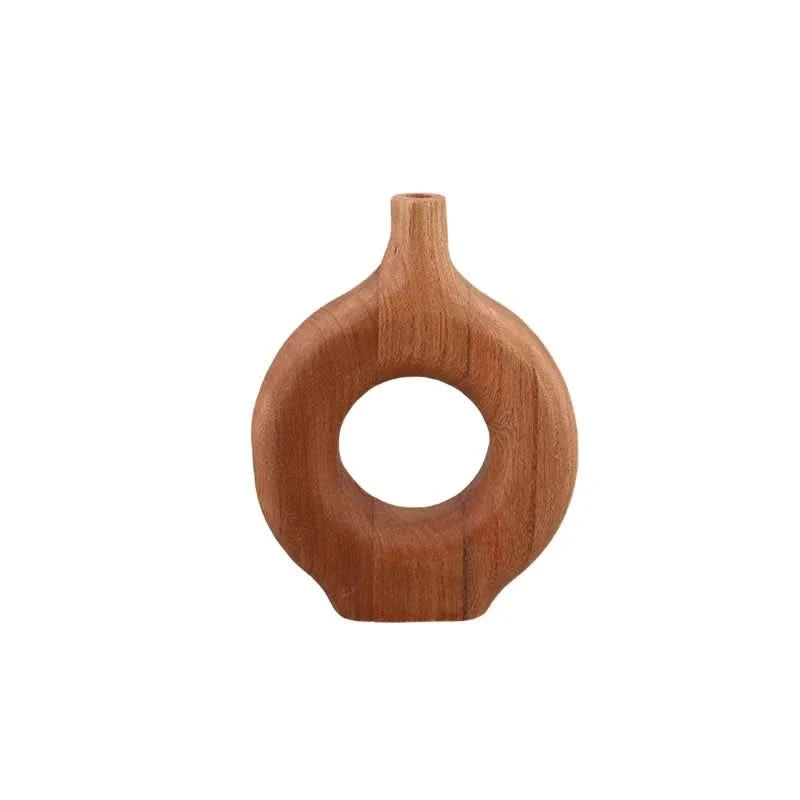 TimberGlow – Artisan Wooden Vase for Stylish Home Decor