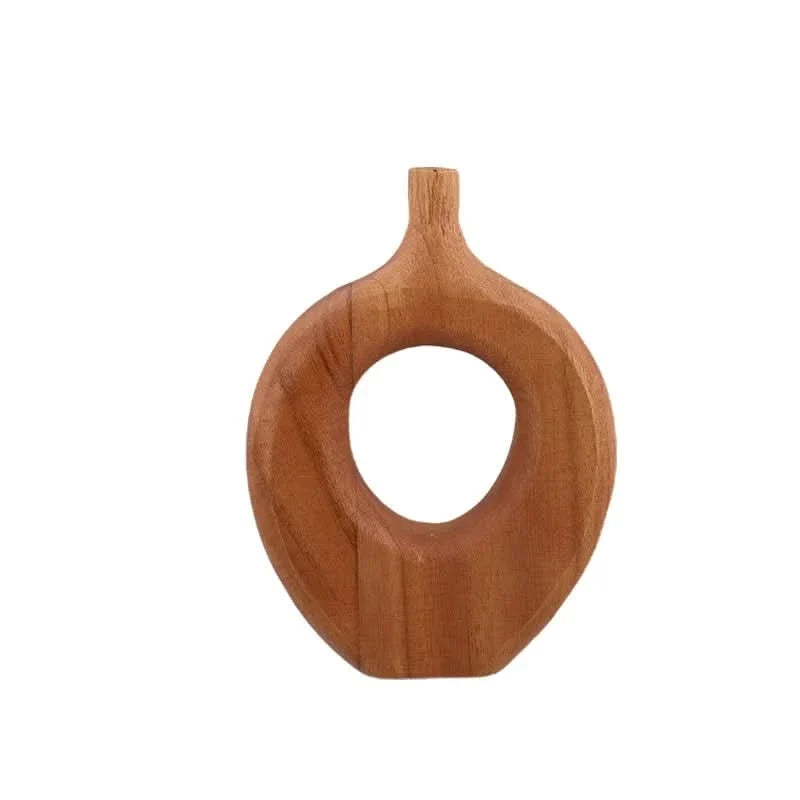 TimberGlow – Artisan Wooden Vase for Stylish Home Decor
