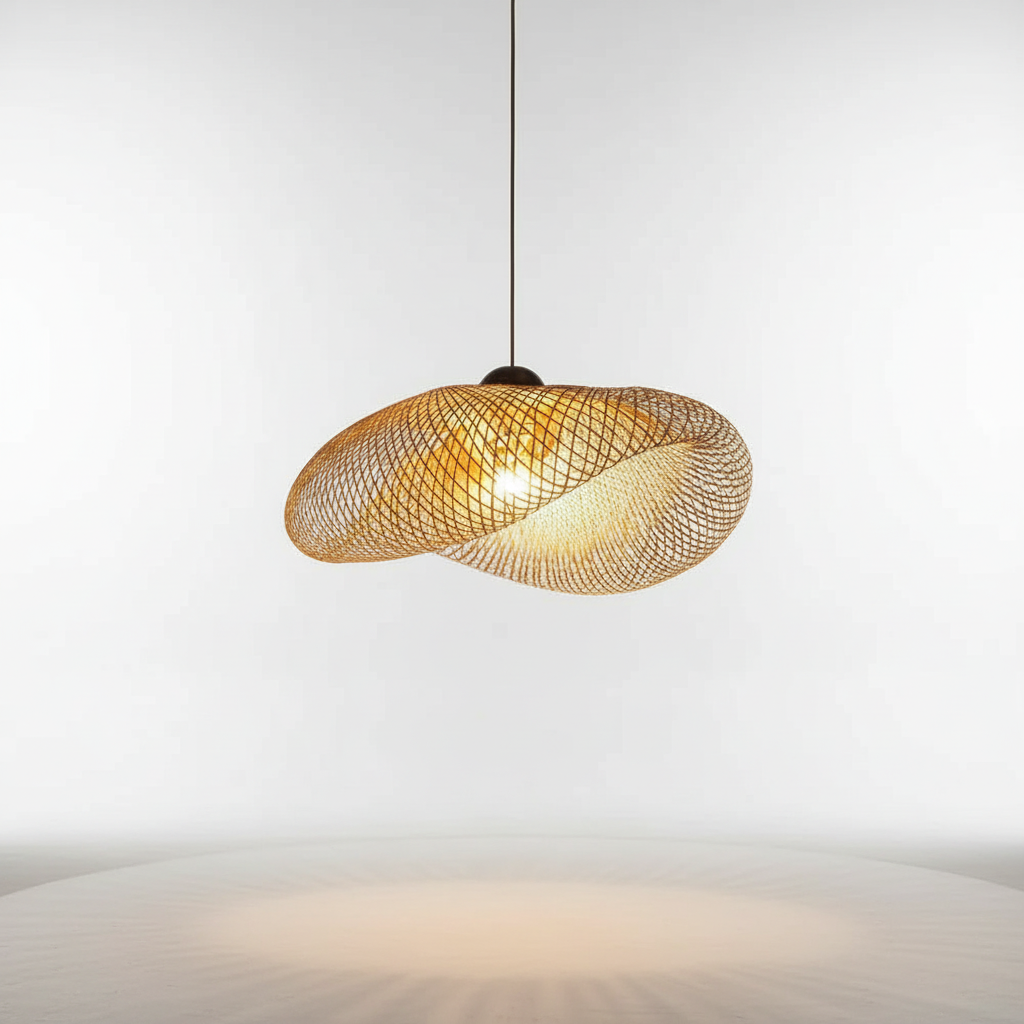 Rattan Pendant Light - Handcrafted Weave Design