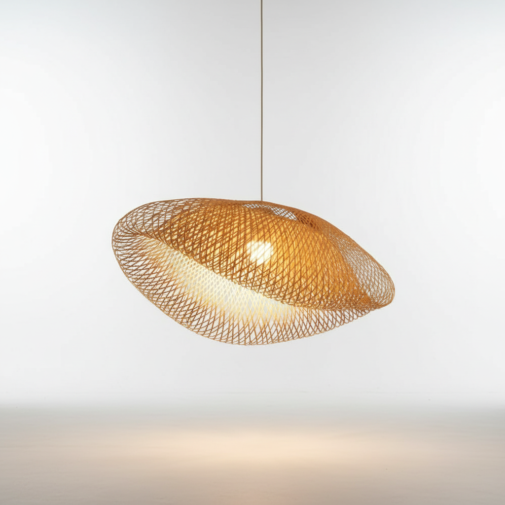 Rattan Pendant Light - Handcrafted Weave Design