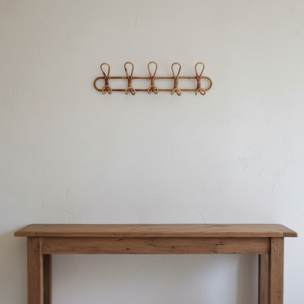 Wall Hook Made of Handwoven Rattan