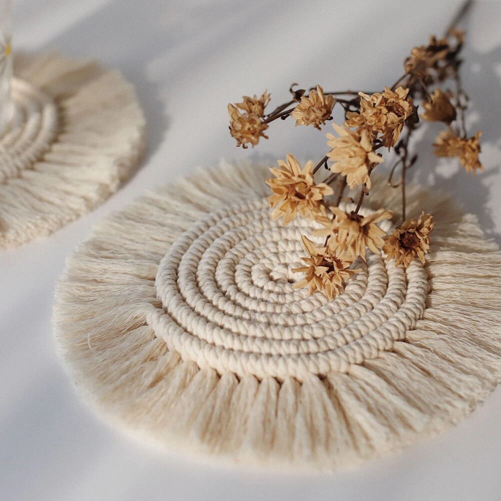 Handcrafted Cotton Coasters – Bohemian Style Set of 3