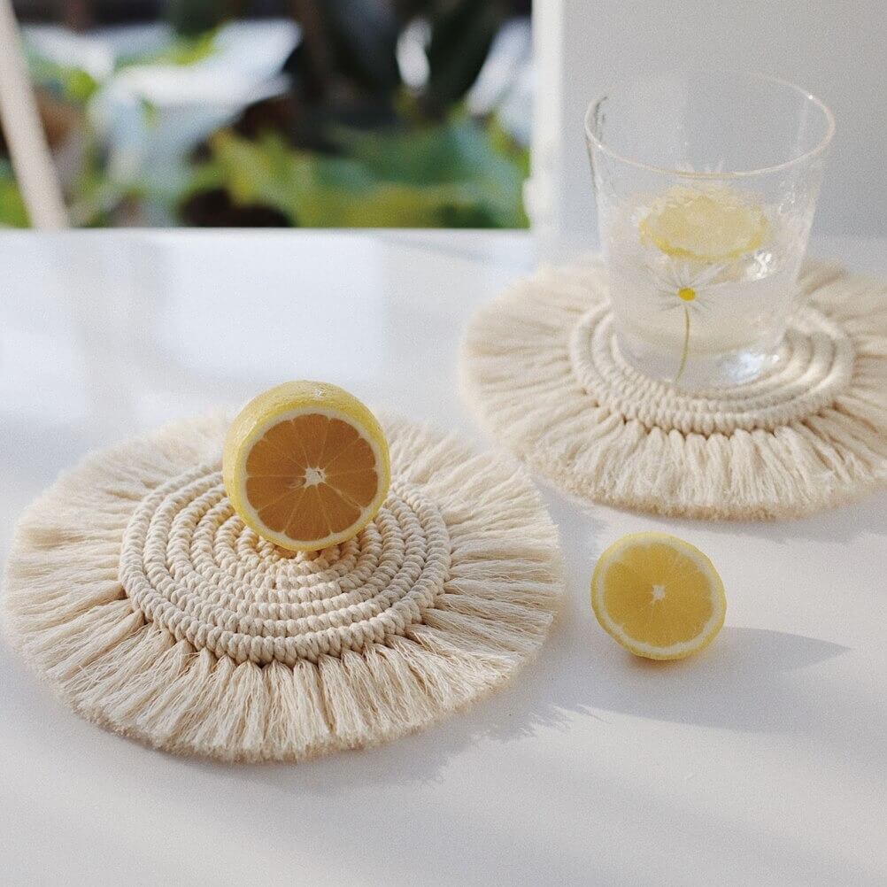 Handcrafted Cotton Coasters – Bohemian Style Set of 3