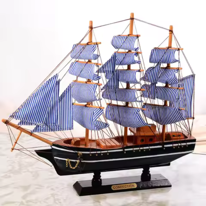 Artisan Crafted Nautical Sailboat for Home Elegance