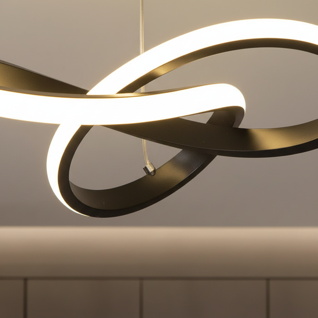 Wave-Shaped Pendant Light - Hanging Design