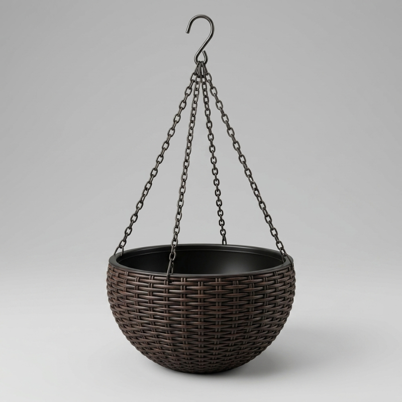Elegant Round Hanging Planter with Iron Chain