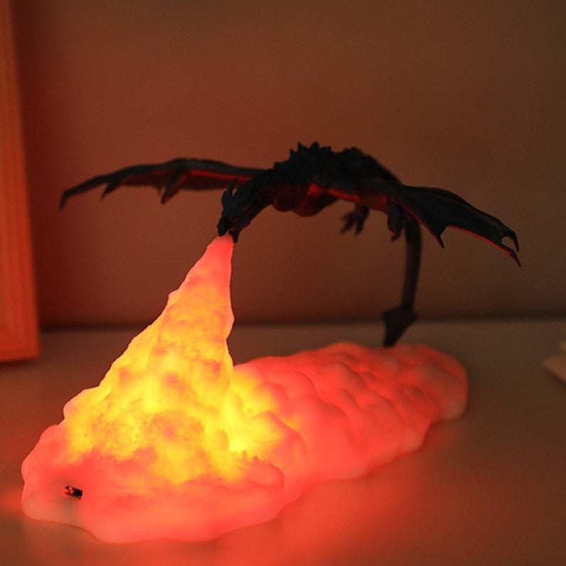 Bluetooth-Enabled Dragon-Shaped Lamp - PyroGlow Design