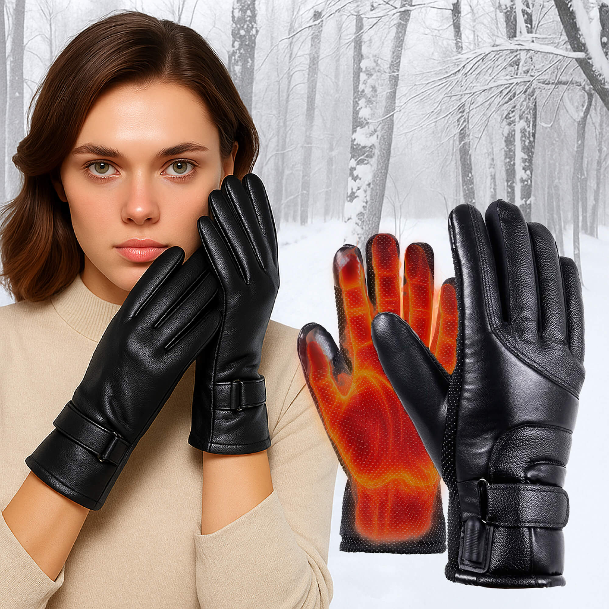 Rechargeable Winter Gloves for Women – Waterproof Heated Comfort