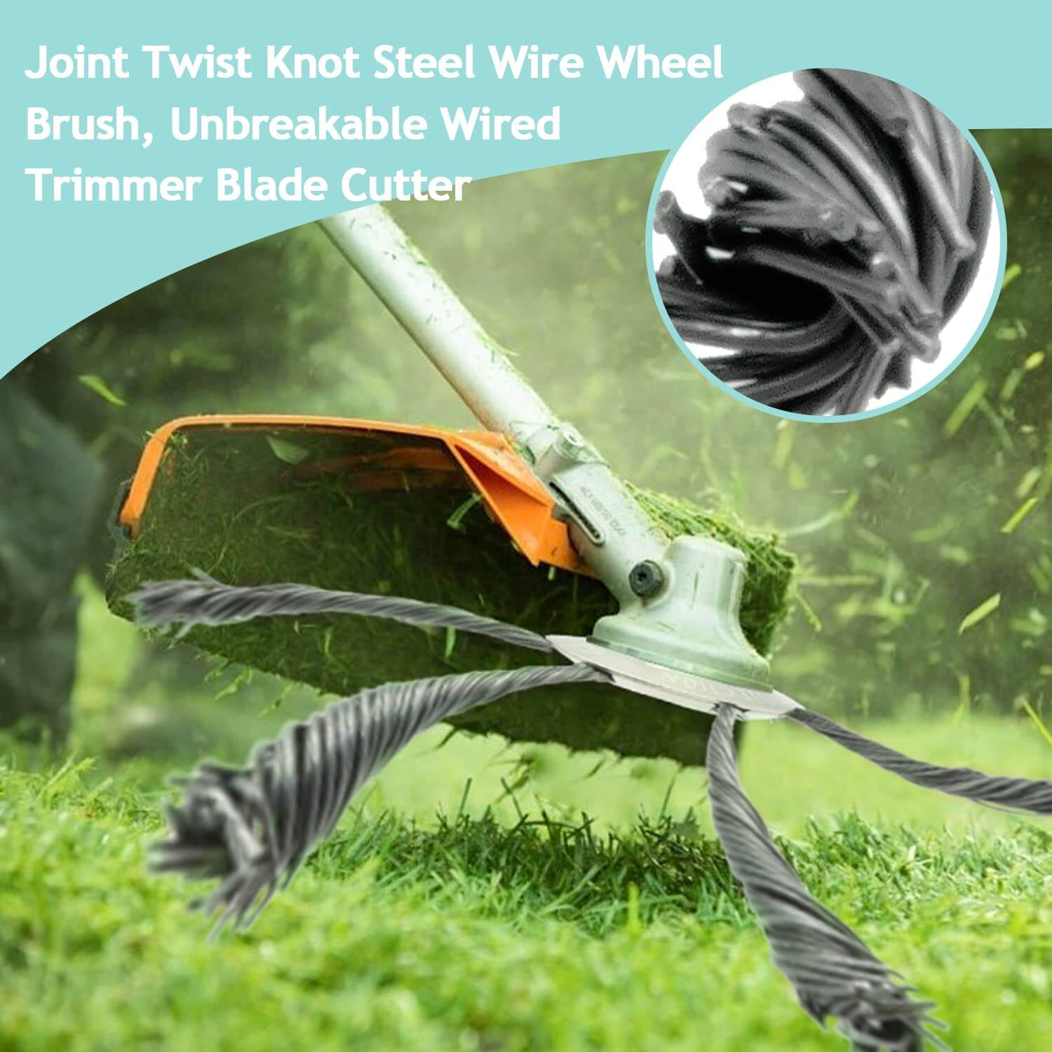 Robust Steel Brush Trimmer Head | 6-Inch Outdoor Cleaning Tool