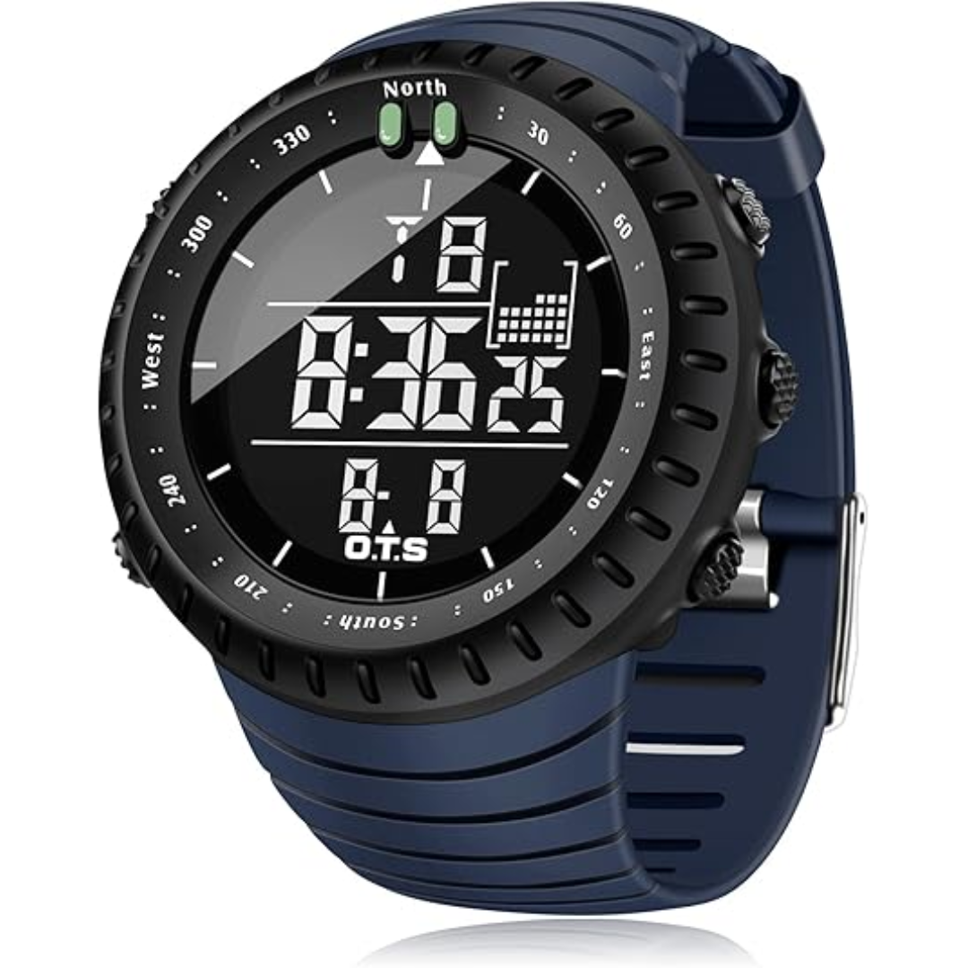 Rugged Waterproof Digital Sports Watch with LED Display