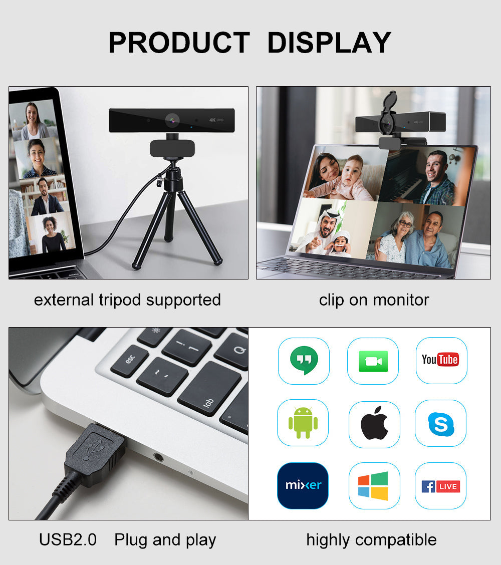 Crystal Clear 4K Webcam for Professional Streaming