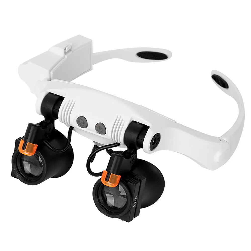 IllumiView Adjustable LED Magnifier Glasses for Detailed Work