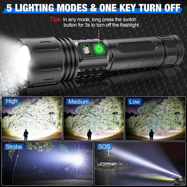 Ultra-Bright Adventure Flashlight | 100,000 Lumens & Versatile Beam