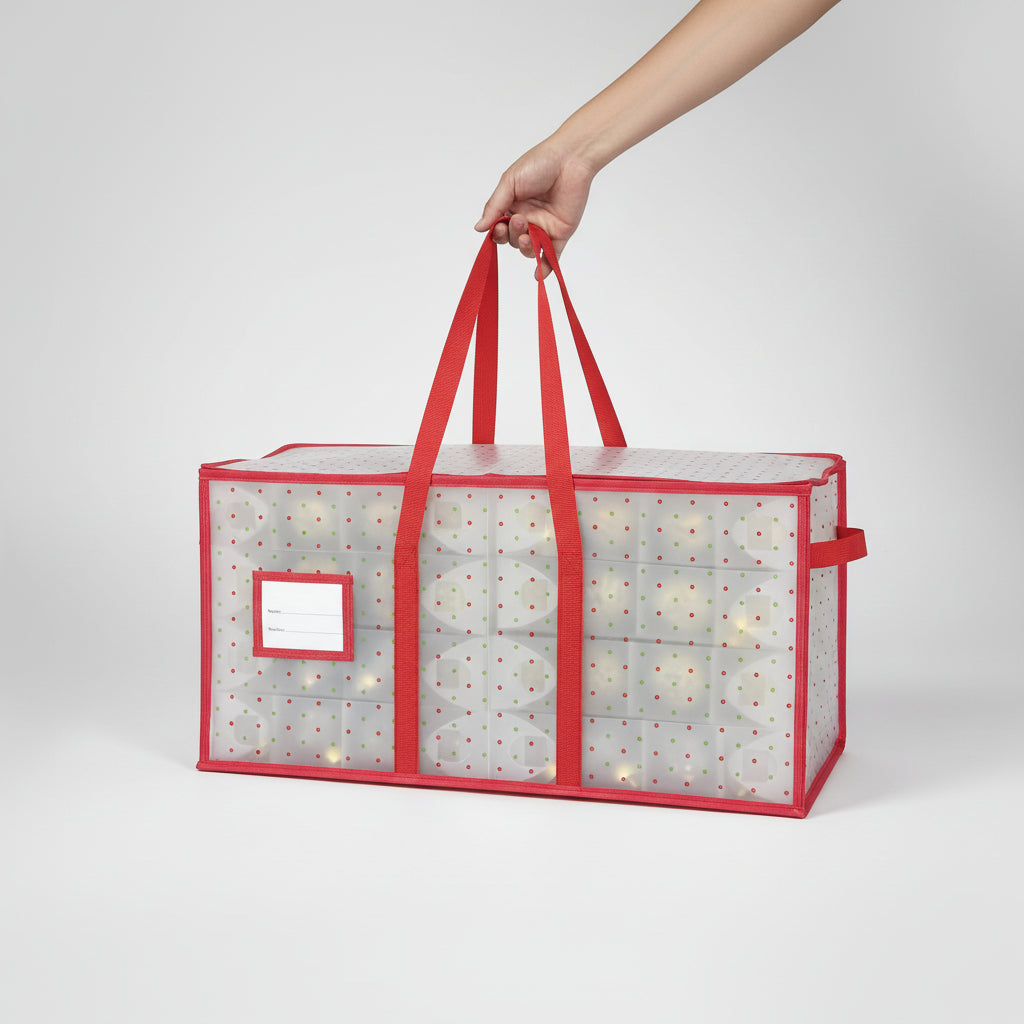 Ultimate Ornament Keeper | Spacious Zippered Storage for 128 Treasures