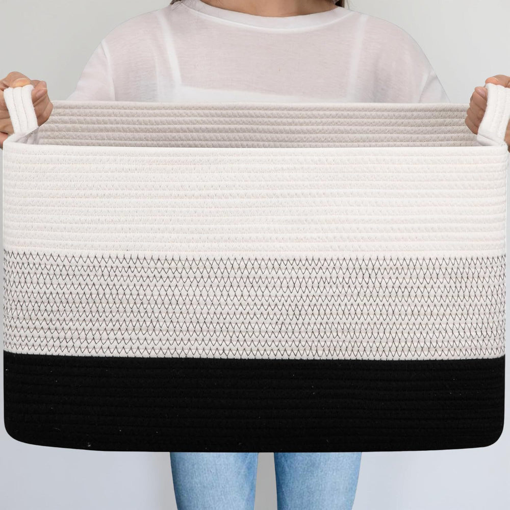 Spacious Woven Storage Basket with Sturdy Handles for Easy Organization