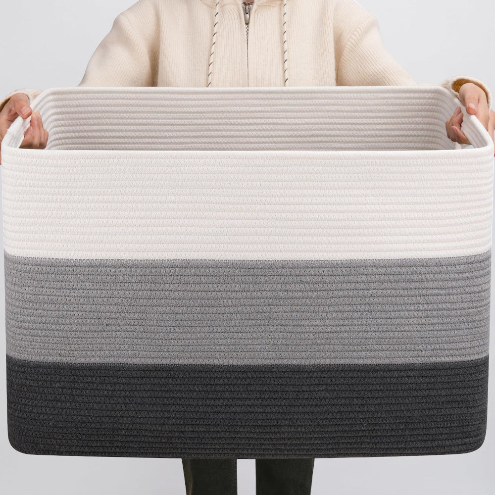 Spacious Woven Storage Basket with Sturdy Handles for Easy Organization