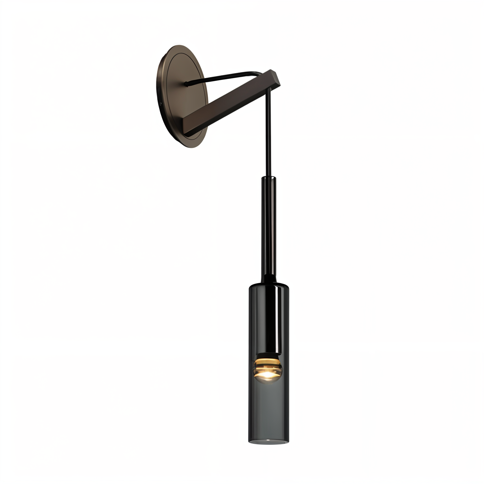 Smoke Glass Minimalist Wall Light Fixture