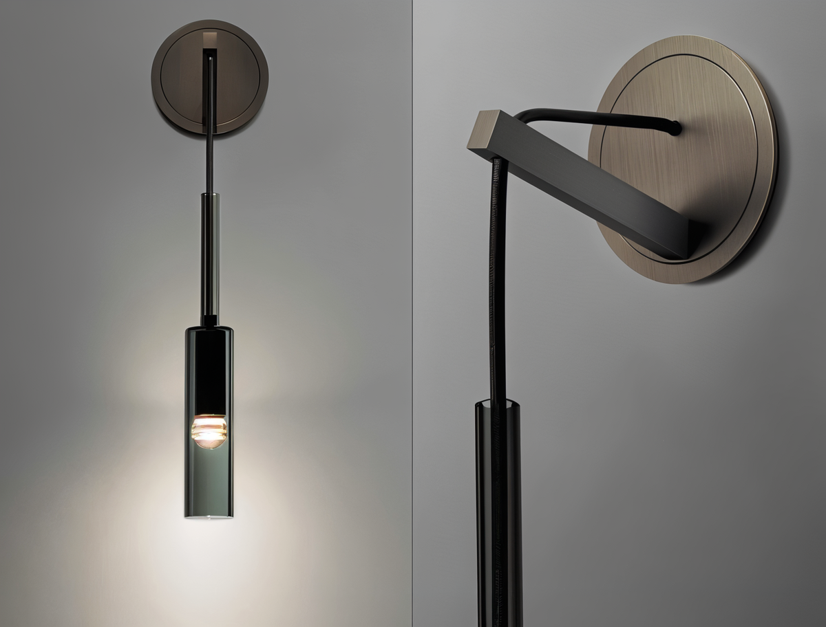 Smoke Glass Minimalist Wall Light Fixture