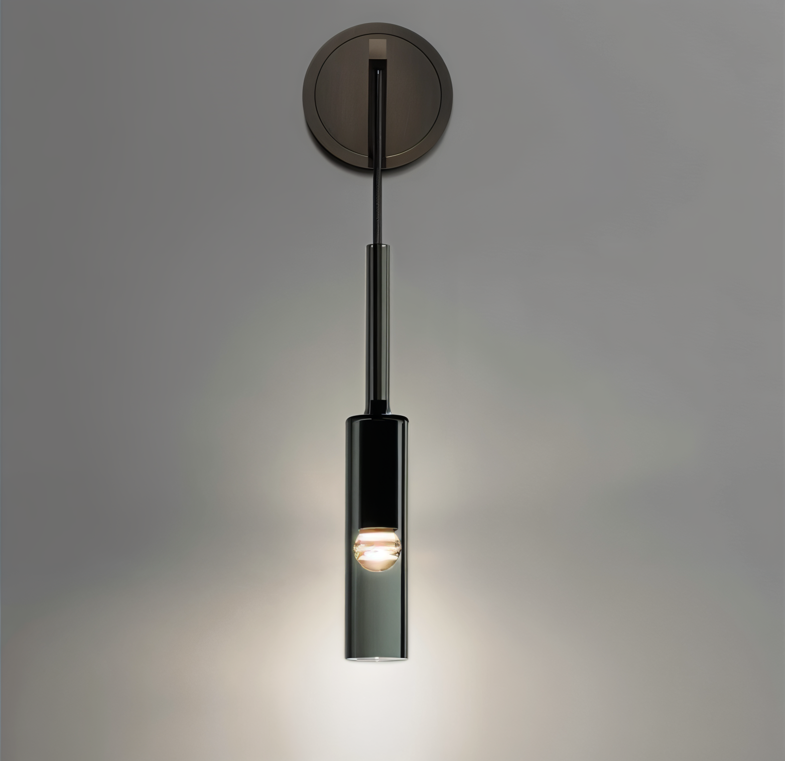Smoke Glass Minimalist Wall Light Fixture