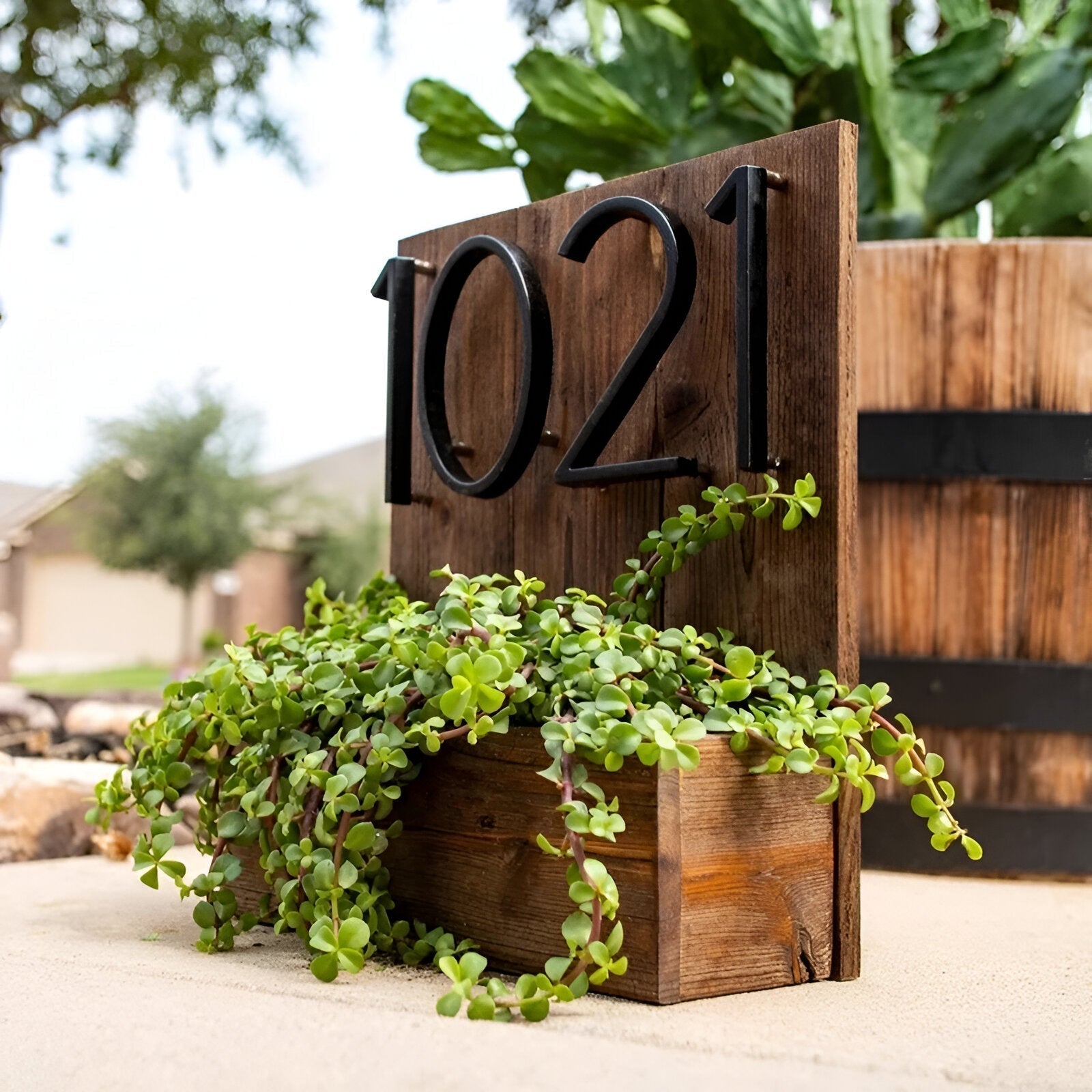 Floating Black House Numbers in Contemporary Style