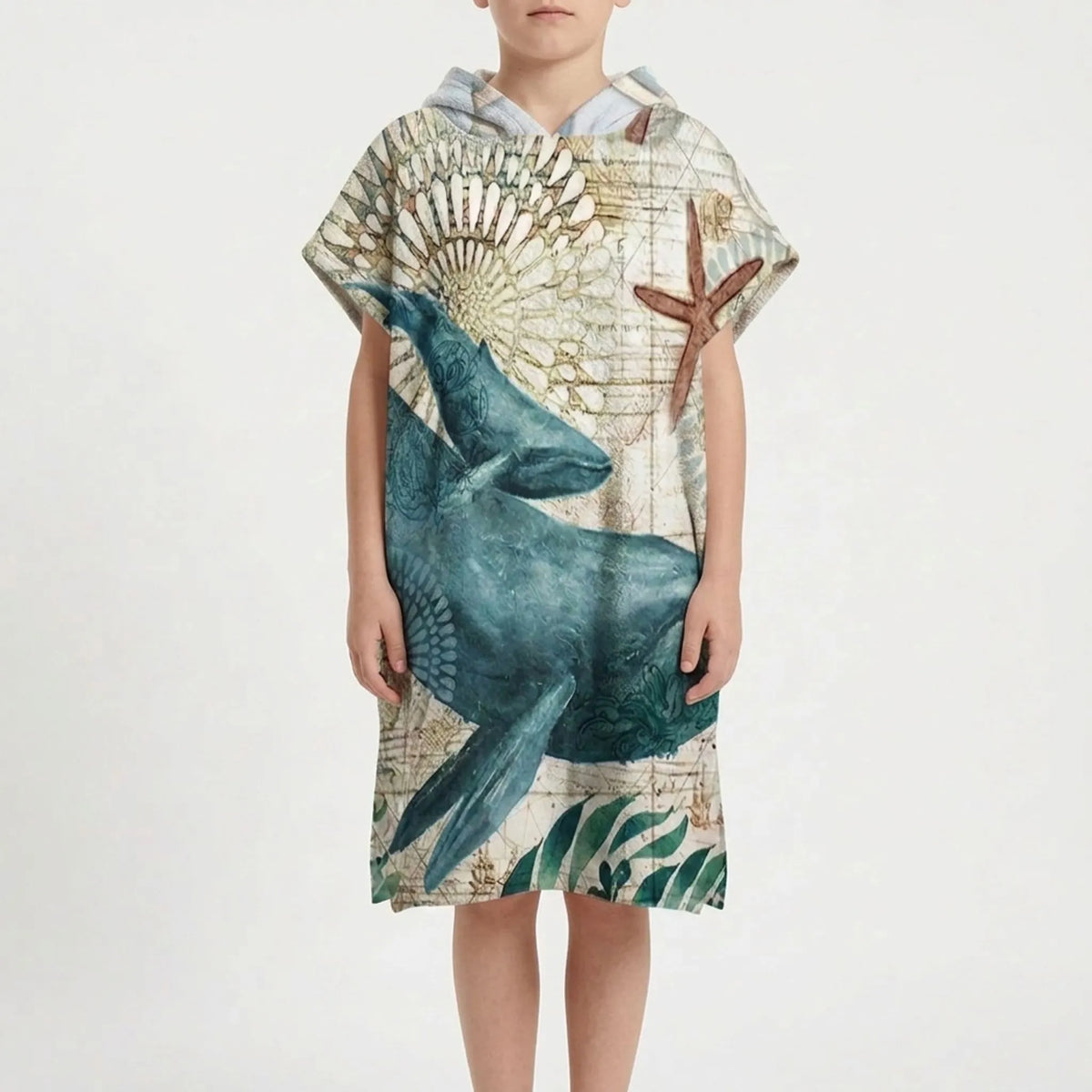 Coastal Hooded Poncho for Beach Use