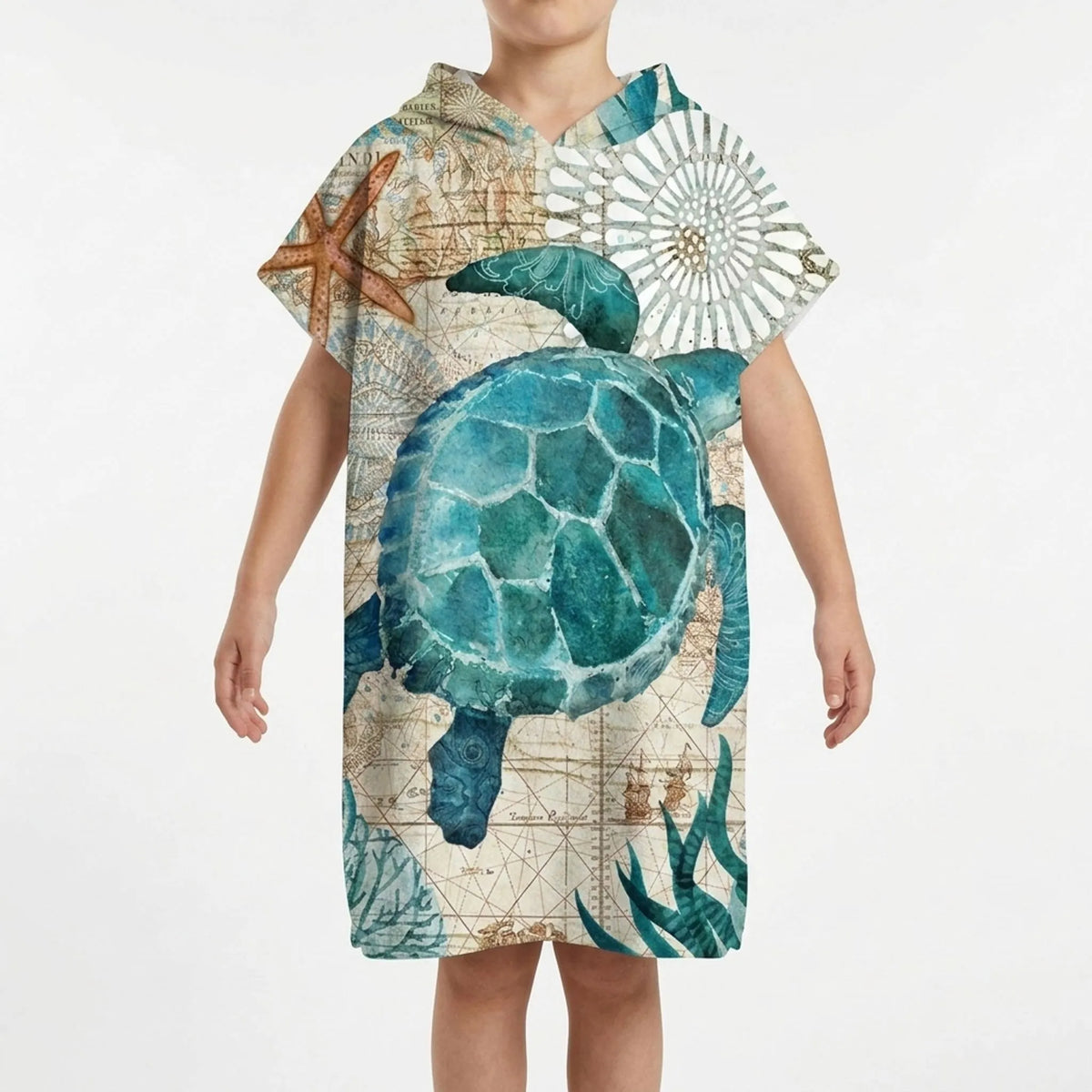 Coastal Hooded Poncho for Beach Use
