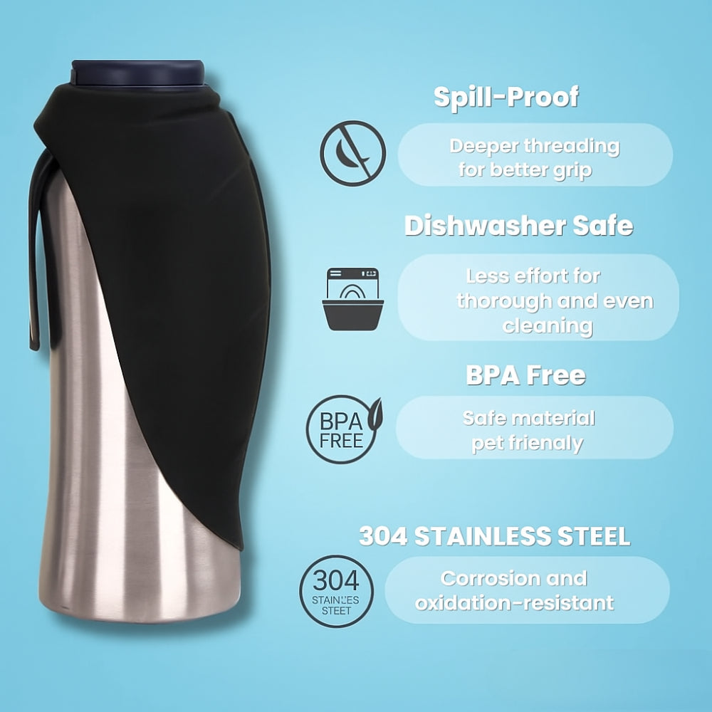 PawHydrate | Stainless Steel Travel Water Bottle for Dogs