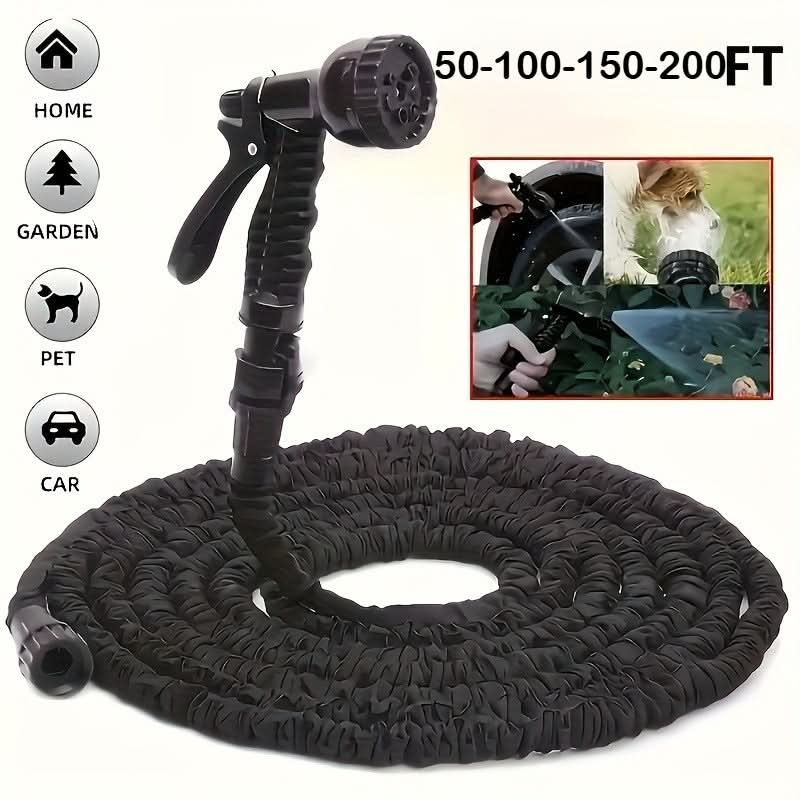 AquaFlex - Versatile Expandable Watering Hose with 7 Spray Options
