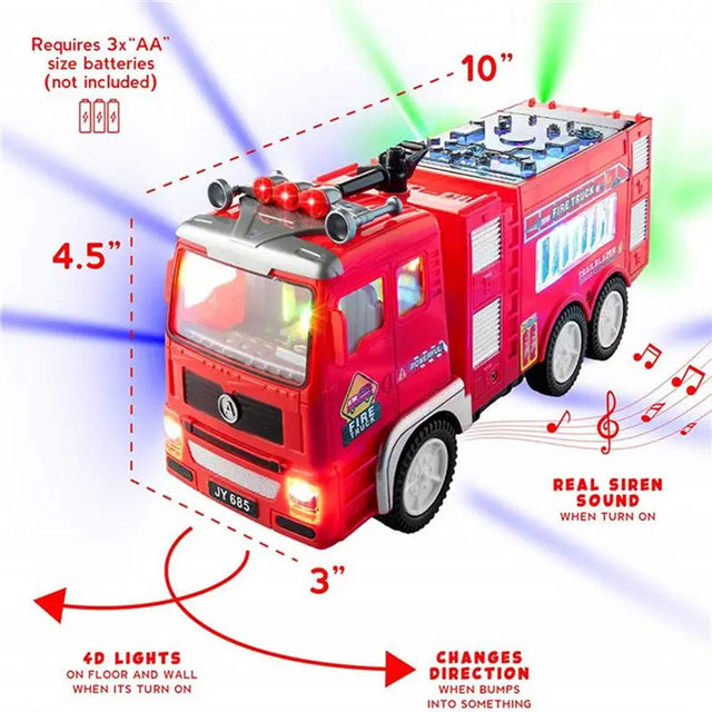 Interactive Fire Rescue Vehicle with Lights and Sounds