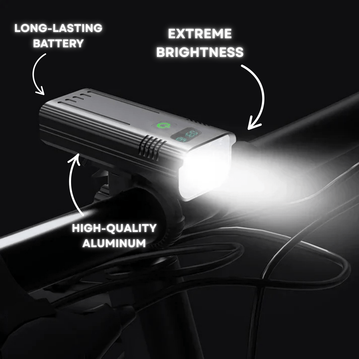 Ultra Bright 5000 Lumen Bicycle Light with USB-C Rechargeable Battery