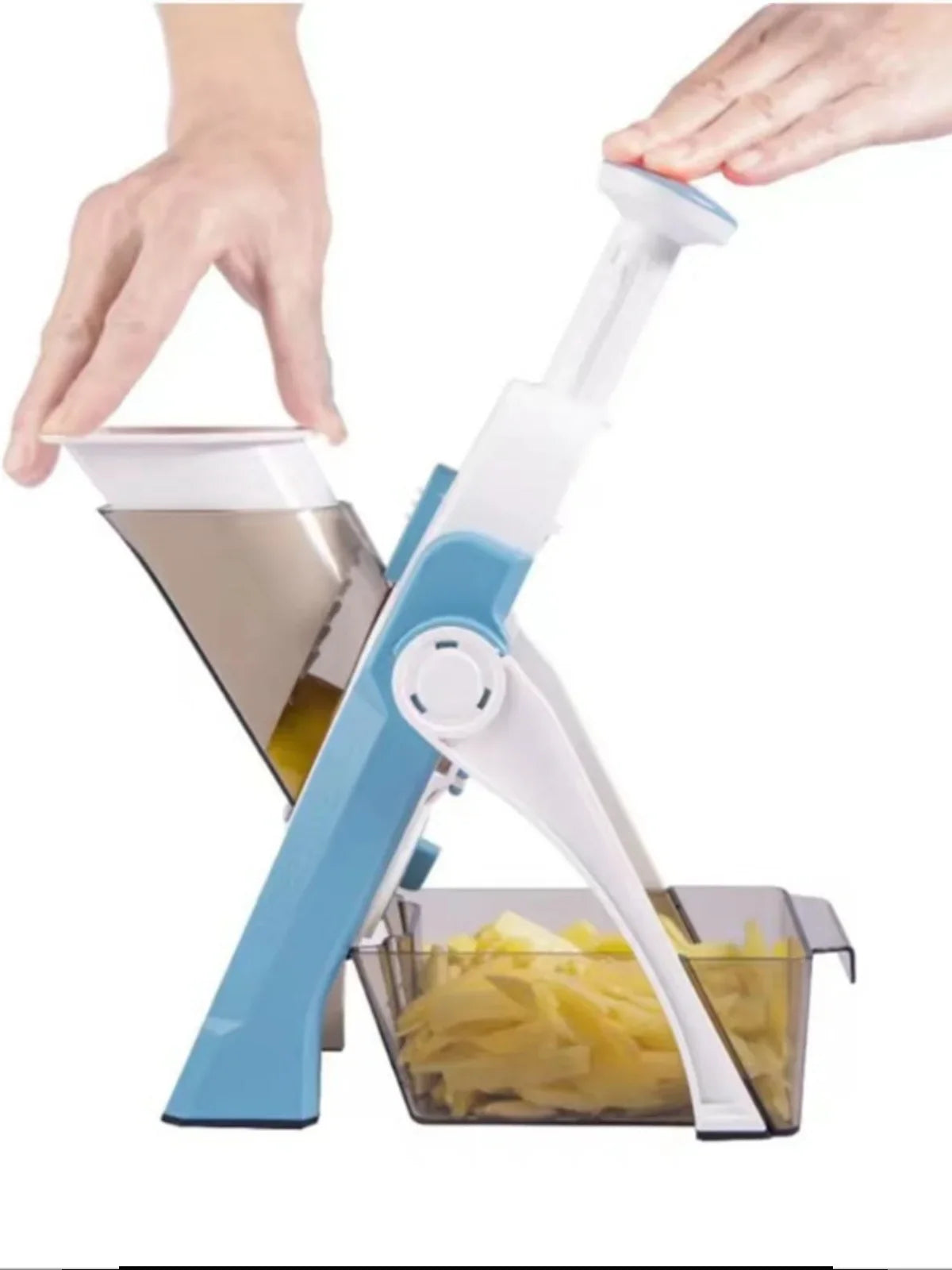 Versatile Food Slicer with Custom Thickness and Catch Container