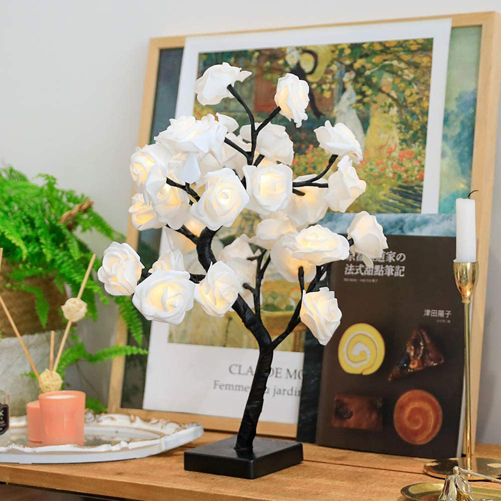 Light-Up Floral Tree - Decorative Rose Display