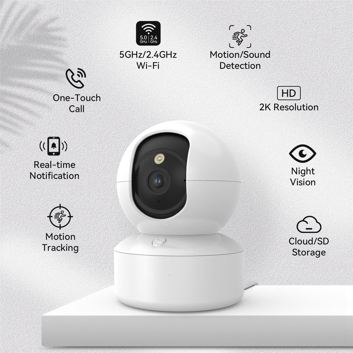 Smart 2K Indoor Surveillance Camera with Motion Tracking