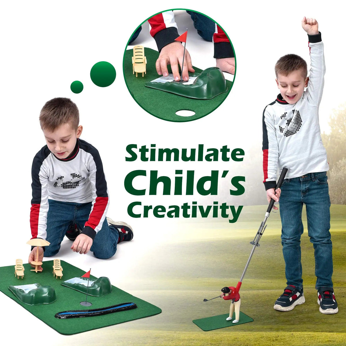 Home Golf Training Kit | 5-Piece Club Set with Mat & Balls