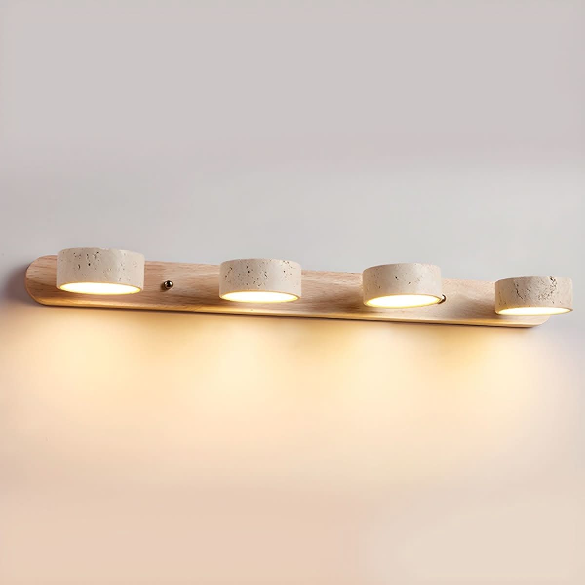 LuxeGlow - Elegant LED Wall Light with Natural Stone & Wood