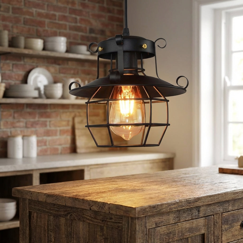 Rustic Industrial Hanging Ceiling Light Fixture