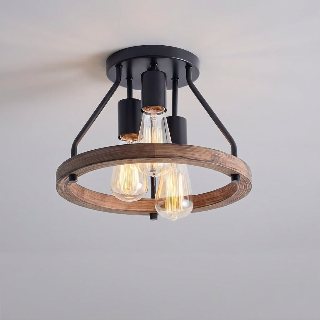 Ceiling Light Fixture in Industrial Farmhouse Style