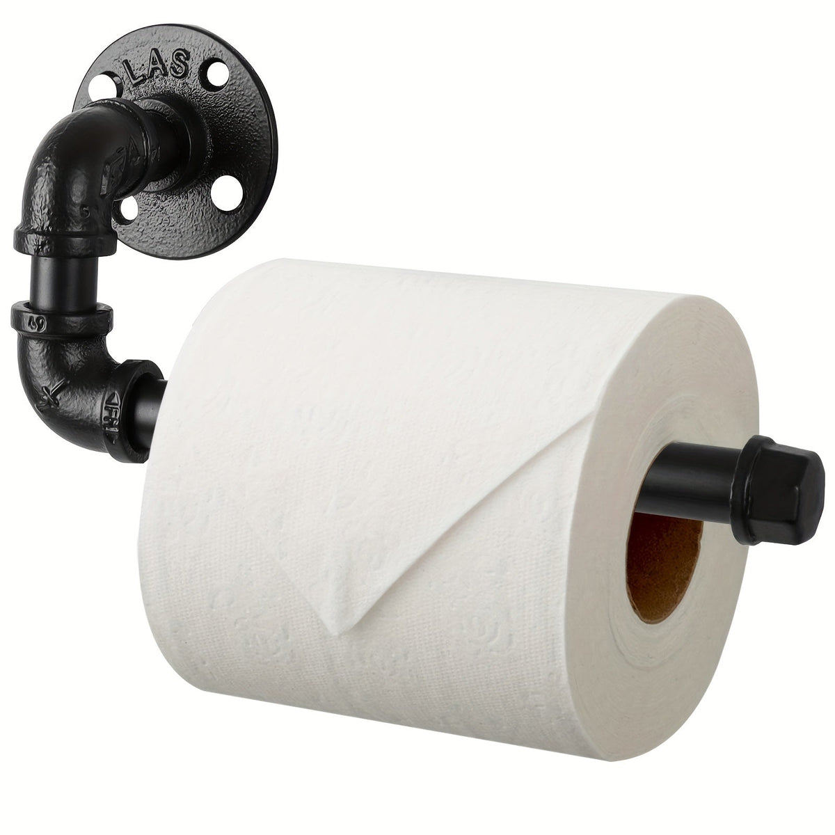 Black Painted Industrial Pipe Holder – Vintage Style Design