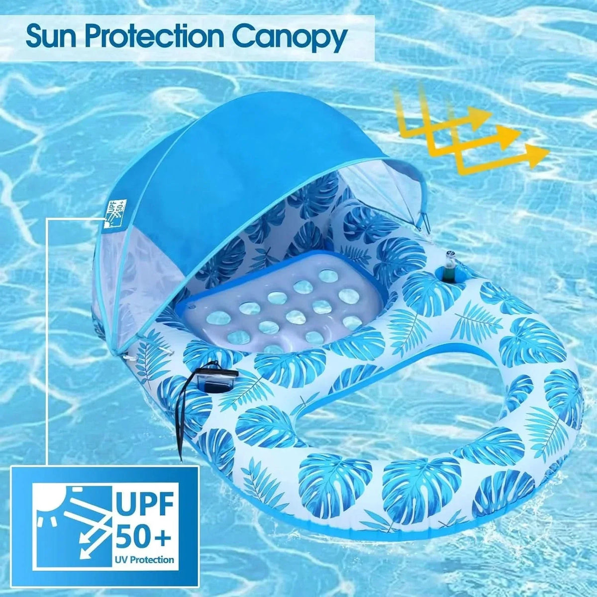 AquaShade – Inflatable Pool Float with Canopy Protection
