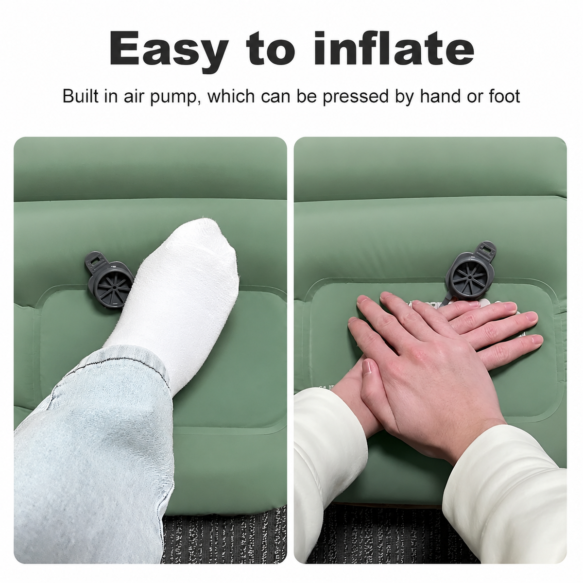 Portable Air Mattress with Integrated Pump | Ideal for Camping Comfort
