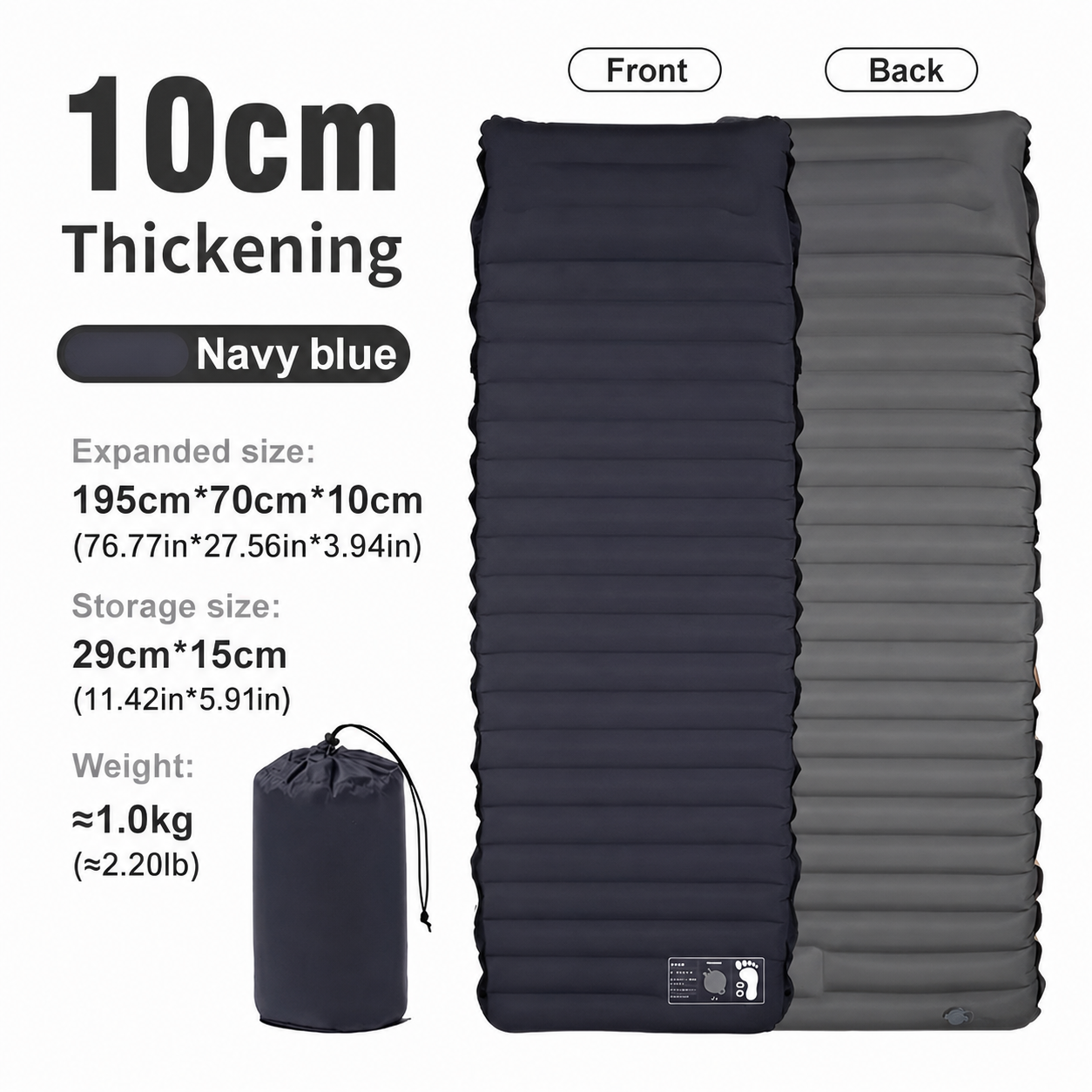 Portable Air Mattress with Integrated Pump | Ideal for Camping Comfort