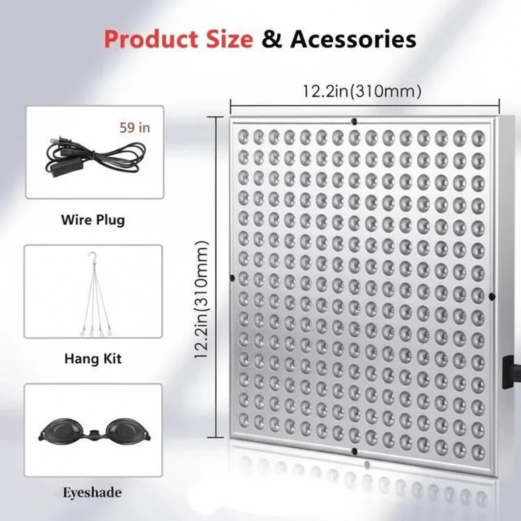 RadiantWave Light Therapy Panel | 225 LEDs for Skin & Muscle Care