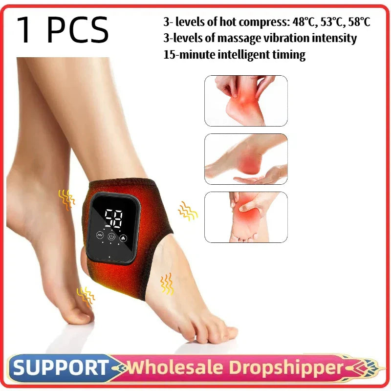ThermoRelax Ankle Massager with Adjustable Heat & Vibration