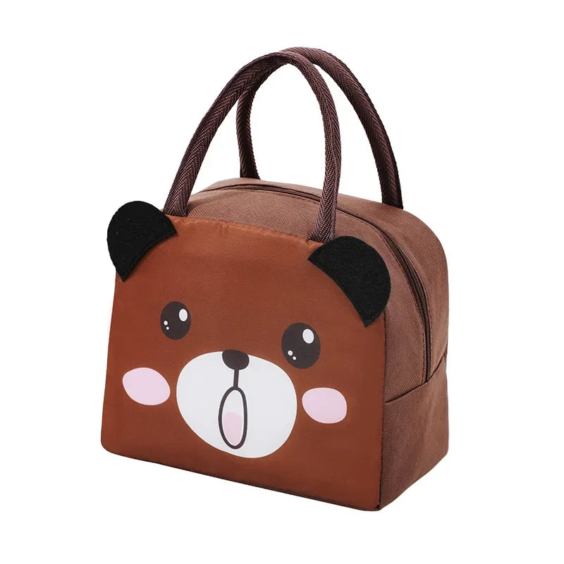 Cartoon Animal Lunch Tote with Insulation
